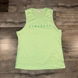 Gymshark Tank Top Womens L Green Mesh Sleeveless Workout Gym Athletic
